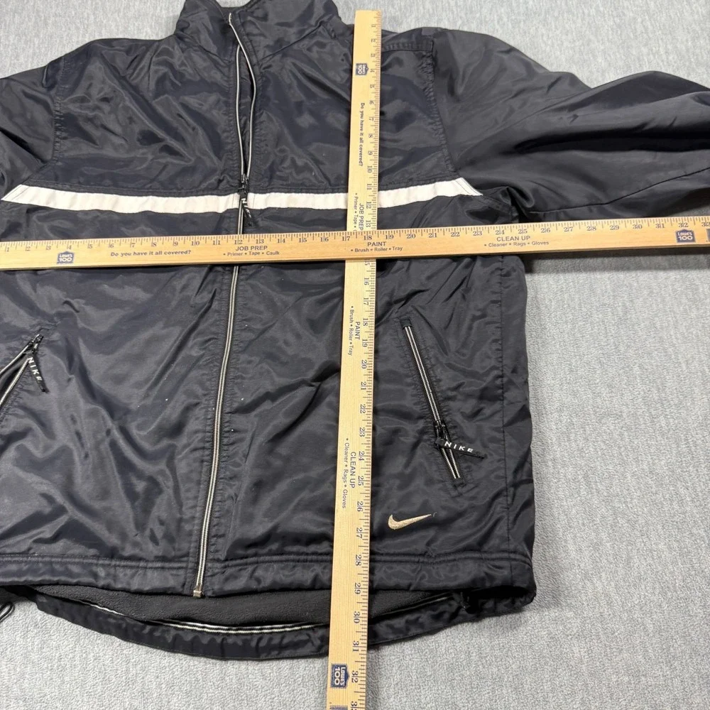 Nike Jacket Mens M Black Vintage Full Zip Warm Up Track Windbreaker Athletic VTG